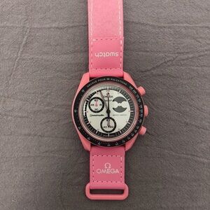 Omega X Swatch Bioceramic Mission to the Pink Moonphase Watch
